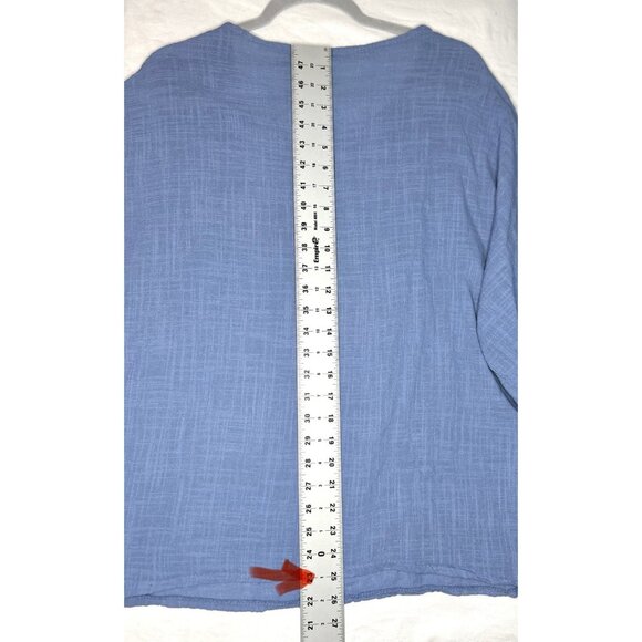 Beyond Capri Lagenlook Top Oversized Boxy Made in Italy OS Relaxed Gauzy Cotton - Picture 5 of 10